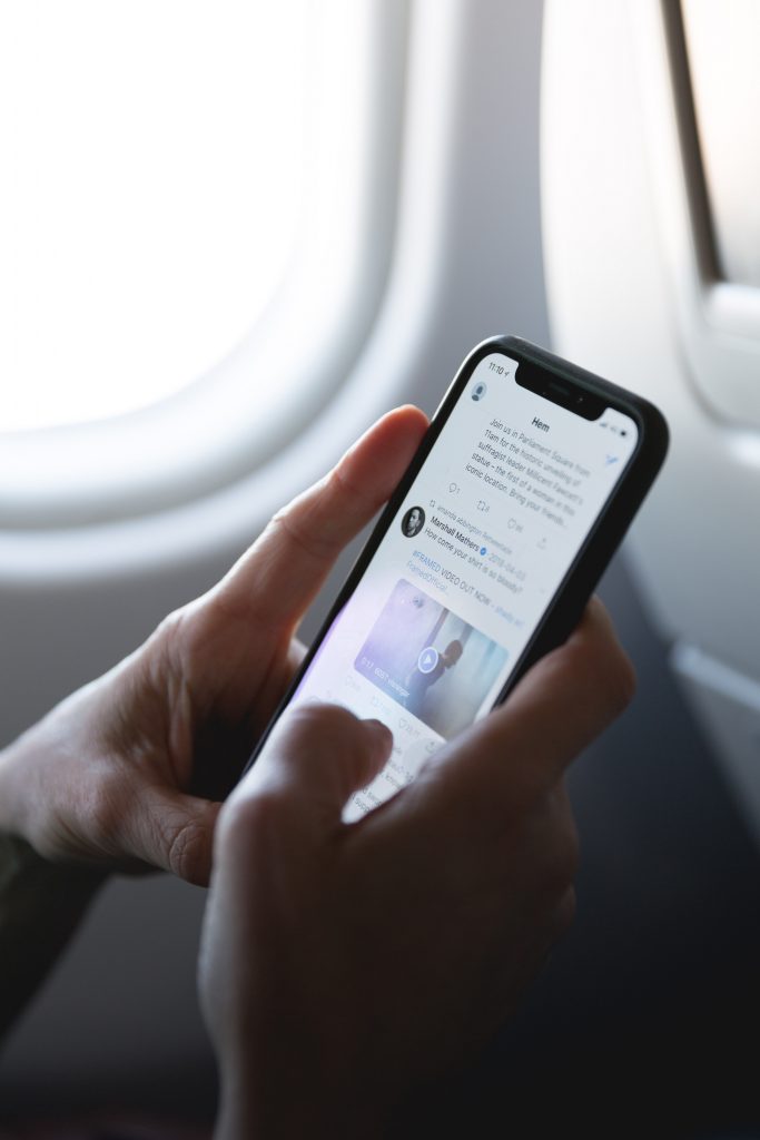 Twitter feed on mobile device