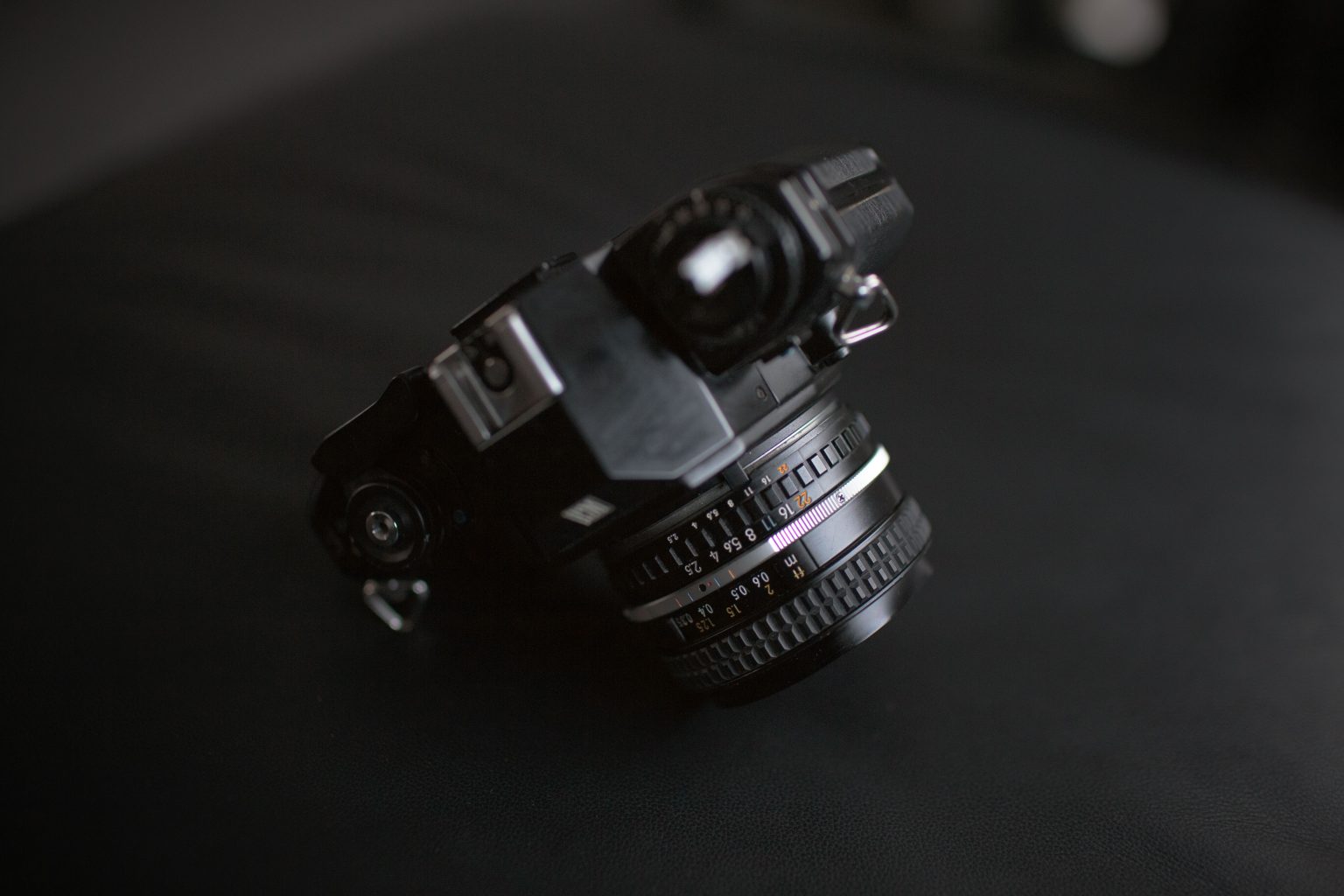 grayscale photography of telephoto lens