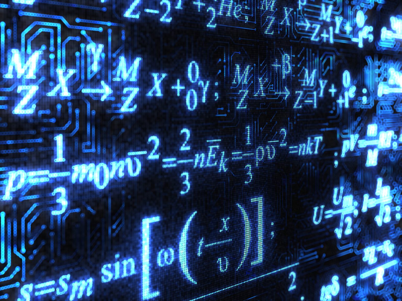 close up of mathematical formulas on a screen
