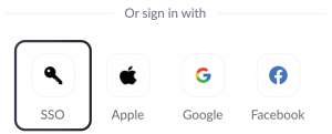 Screenshot of Zoom sign in options