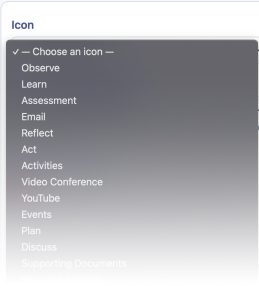 Icon dropdown